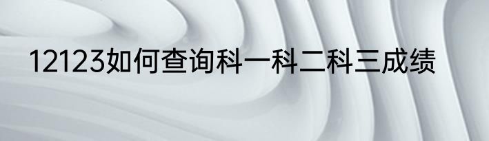 12123如何查询科一科二科三成绩
