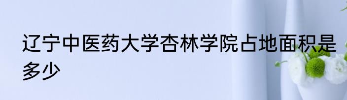 辽宁中医药大学杏林学院占地面积是多少