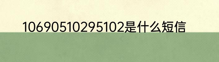 10690510295102是什么短信