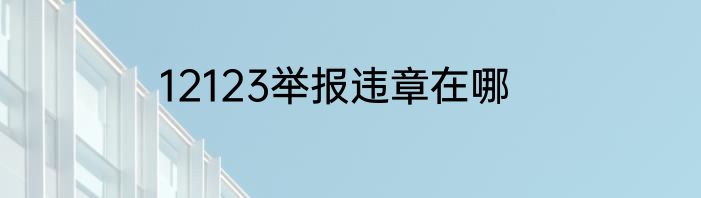 12123举报违章在哪