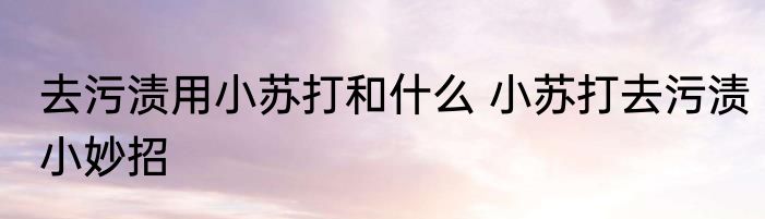去污渍用小苏打和什么 小苏打去污渍小妙招
