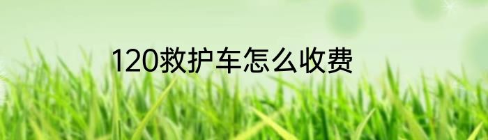 120救护车怎么收费