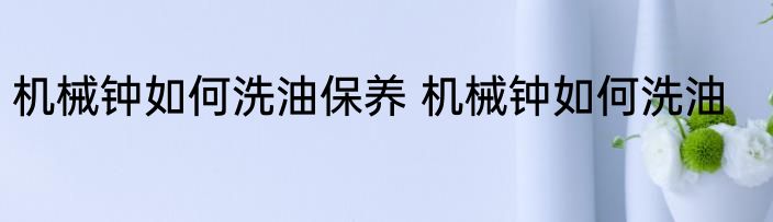 机械钟如何洗油保养 机械钟如何洗油