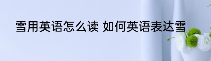 雪用英语怎么读 如何英语表达雪