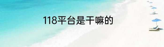 118平台是干嘛的