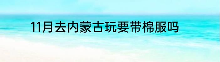 11月去内蒙古玩要带棉服吗