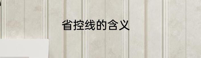 省控线的含义