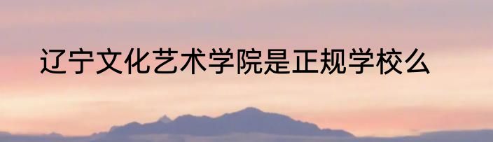 辽宁文化艺术学院是正规学校么