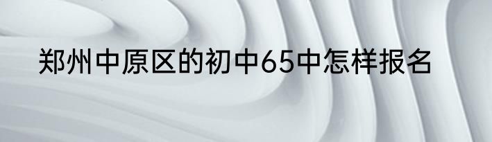 郑州中原区的初中65中怎样报名