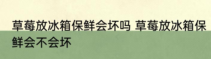 草莓放冰箱保鲜会坏吗 草莓放冰箱保鲜会不会坏