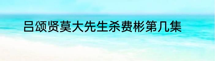 吕颂贤莫大先生杀费彬第几集