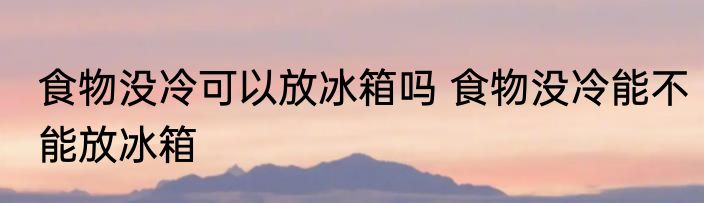 食物没冷可以放冰箱吗 食物没冷能不能放冰箱