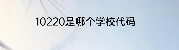 10220是哪个学校代码