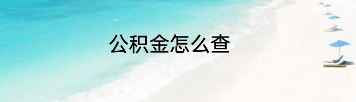 公积金怎么查