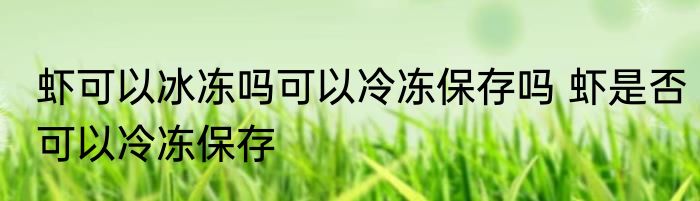 虾可以冰冻吗可以冷冻保存吗 虾是否可以冷冻保存