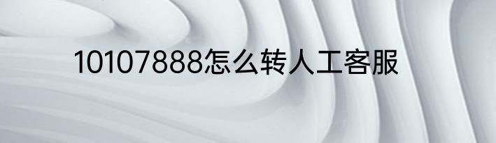 10107888怎么转人工客服