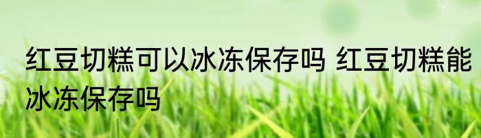 红豆切糕可以冰冻保存吗 红豆切糕能冰冻保存吗