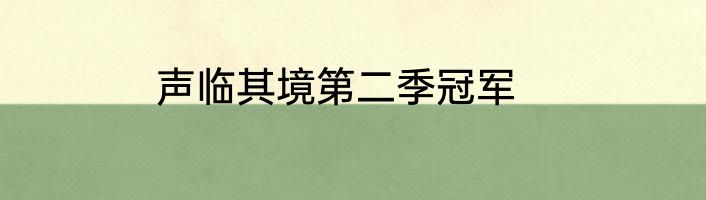 声临其境第二季冠军