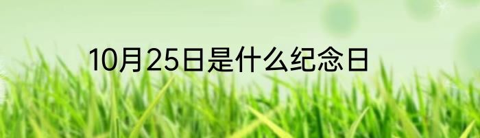 10月25日是什么纪念日