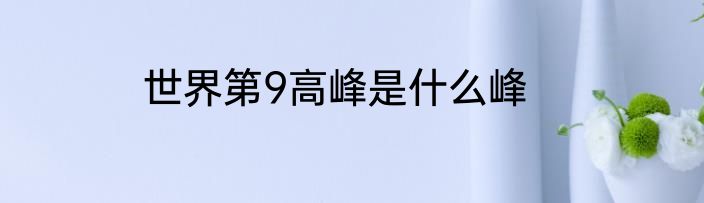 世界第9高峰是什么峰