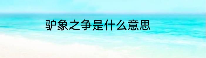 驴象之争是什么意思