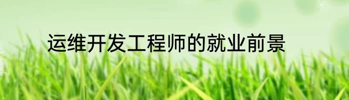 运维开发工程师的就业前景