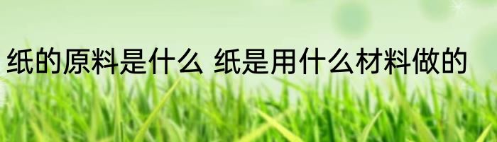 纸的原料是什么 纸是用什么材料做的