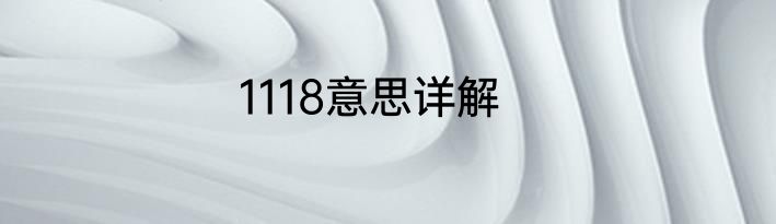 1118意思详解