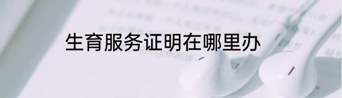生育服务证明在哪里办