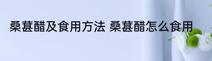 桑葚醋及食用方法 桑葚醋怎么食用