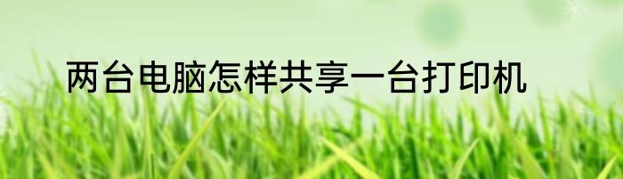 两台电脑怎样共享一台打印机