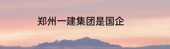 郑州一建集团是国企
