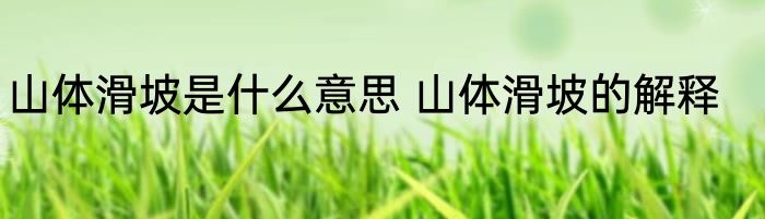 山体滑坡是什么意思 山体滑坡的解释