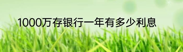1000万存银行一年有多少利息