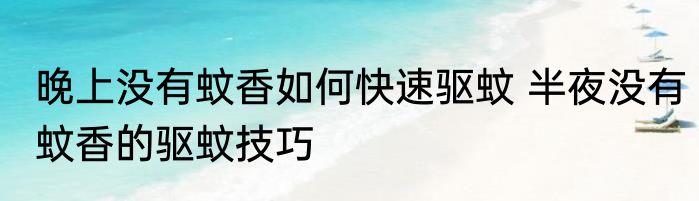 晚上没有蚊香如何快速驱蚊 半夜没有蚊香的驱蚊技巧