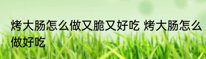 烤大肠怎么做又脆又好吃 烤大肠怎么做好吃