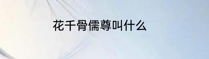花千骨儒尊叫什么