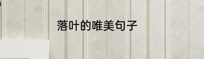 落叶的唯美句子