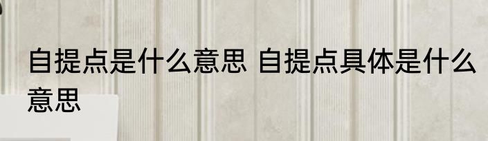 自提点是什么意思 自提点具体是什么意思