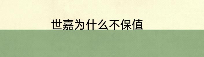 世嘉为什么不保值