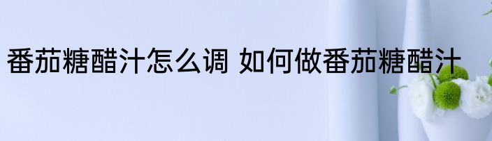 番茄糖醋汁怎么调 如何做番茄糖醋汁