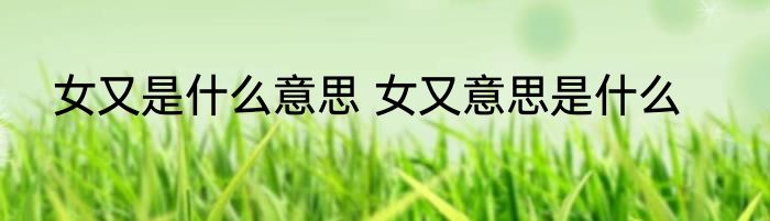 女又是什么意思 女又意思是什么