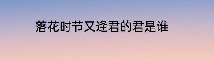 落花时节又逢君的君是谁