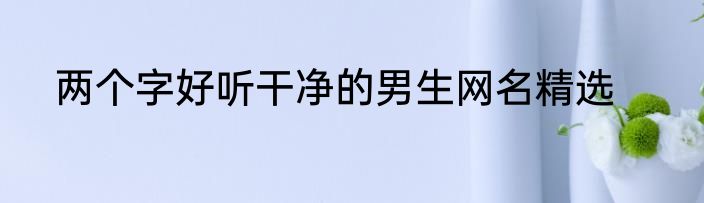 两个字好听干净的男生网名精选