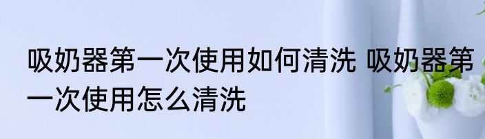 吸奶器第一次使用如何清洗 吸奶器第一次使用怎么清洗