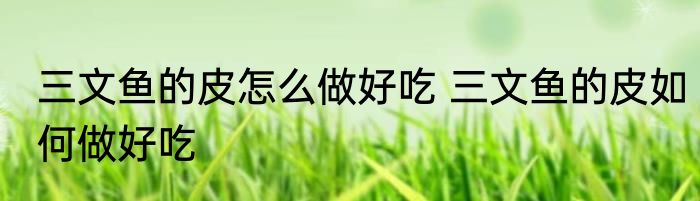 三文鱼的皮怎么做好吃 三文鱼的皮如何做好吃
