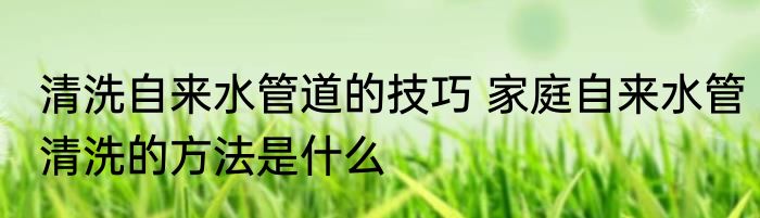 清洗自来水管道的技巧 家庭自来水管清洗的方法是什么