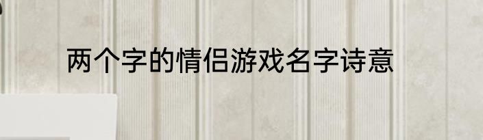两个字的情侣游戏名字诗意