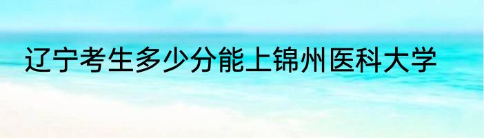 辽宁考生多少分能上锦州医科大学