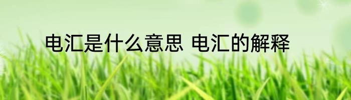 电汇是什么意思 电汇的解释